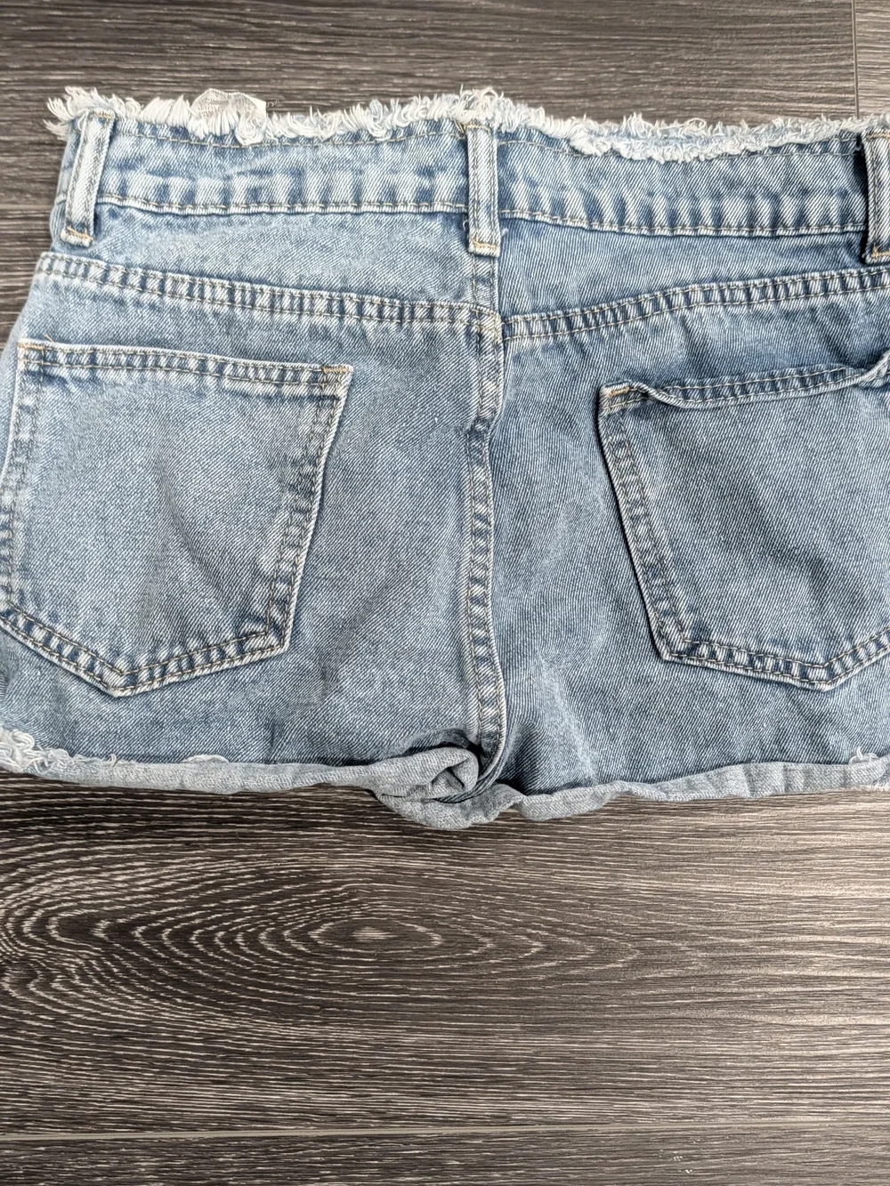 Light Blue Star Appliqué Denim Shorts